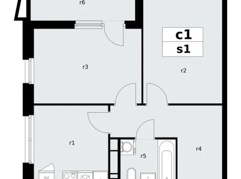 Wohnung 2 zimmer 52 m² poselenie Sosenskoe, Russland