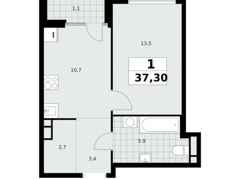 Appartement 1 chambre 37 m² Northern Administrative Okrug, Fédération de Russie