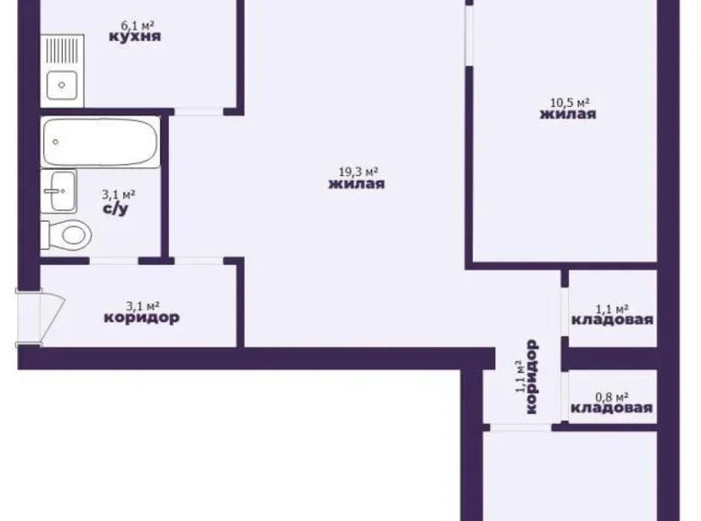 Mieszkanie 3 pokoi 57 m² Mińsk, Białoruś