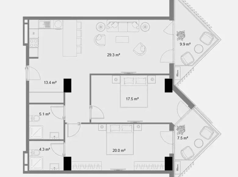 Wohnung 2 zimmer 61 m² Tiflis, Georgien