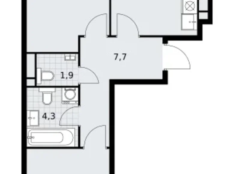 Квартира 2 комнаты 55 м² Postnikovo, Россия