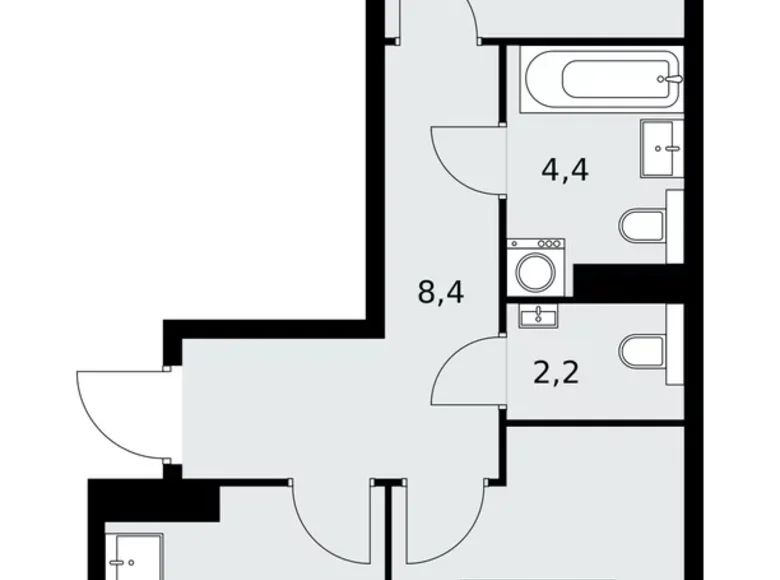 Квартира 2 комнаты 52 м² поселение Сосенское, Россия