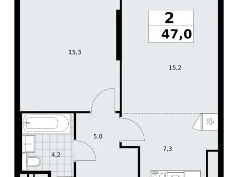 Квартира 2 комнаты 47 м² поселение Сосенское, Россия