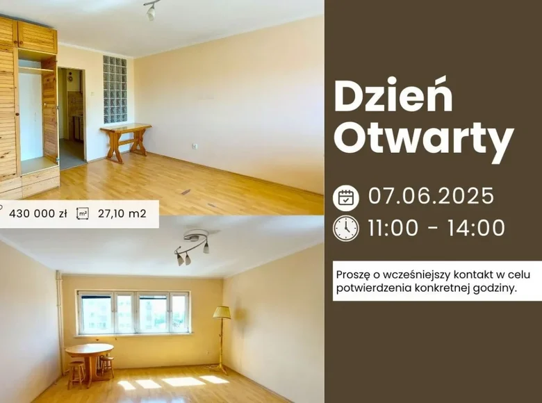 Apartamento 1 habitación 27 m² Varsovia, Polonia