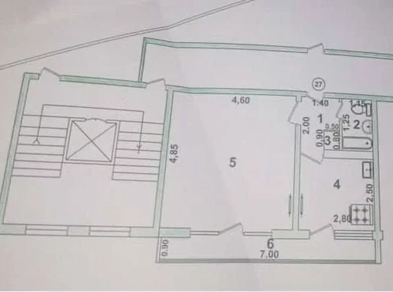 Kvartira 1 xona 42 m² Toshkentda