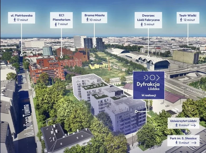 Квартира 2 комнаты 41 м² Лодзь, Польша