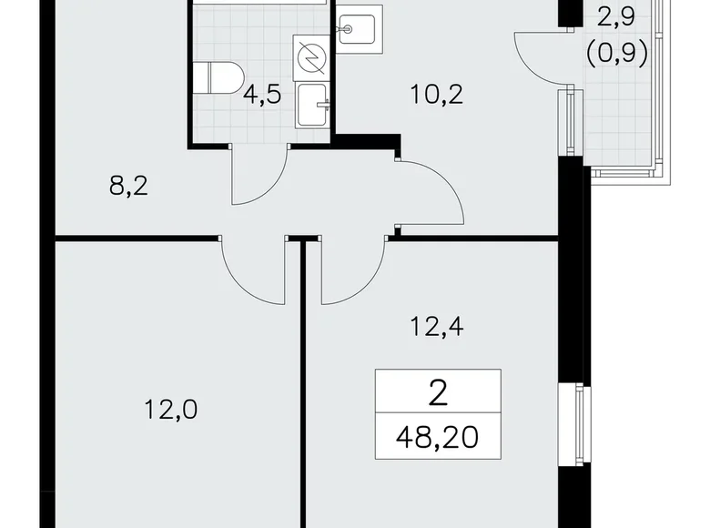 Квартира 2 комнаты 48 м² поселение Сосенское, Россия