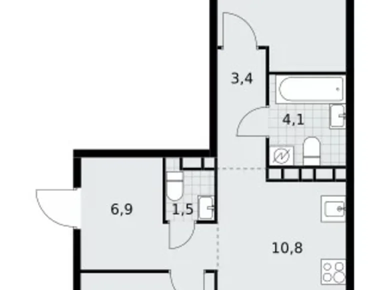 Квартира 3 комнаты 60 м² Postnikovo, Россия