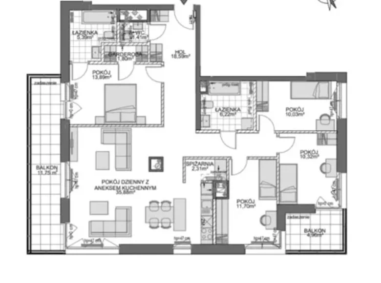 Apartamento 5 habitaciones 123 m² Danzig, Polonia