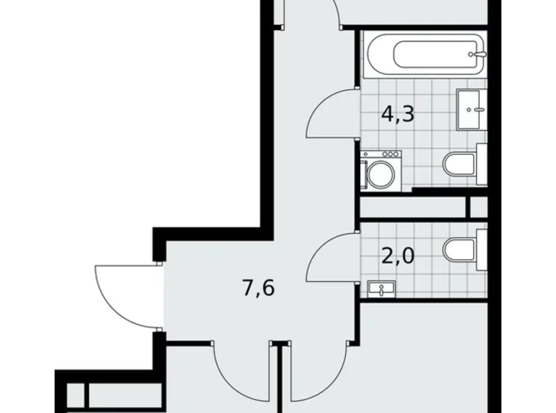 Mieszkanie 2 pokoi 51 m² poselenie Sosenskoe, Rosja