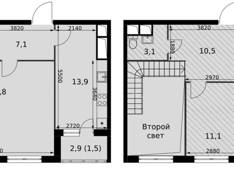 3 room apartment 95 m² Razvilka, Russia