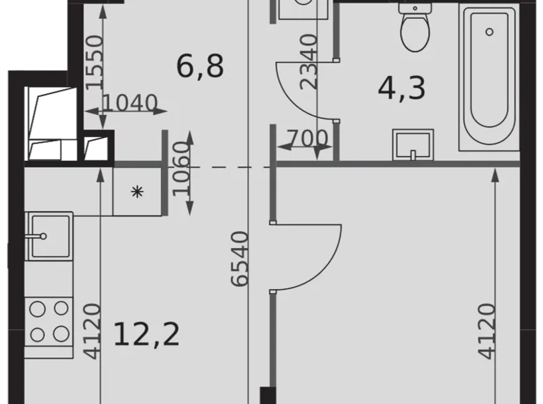 Квартира 1 комната 36 м² Северо-Западный административный округ, Россия