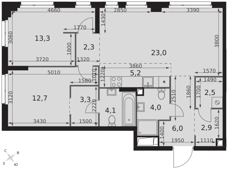 Appartement 3 chambres 79 m² North-Western Administrative Okrug, Fédération de Russie