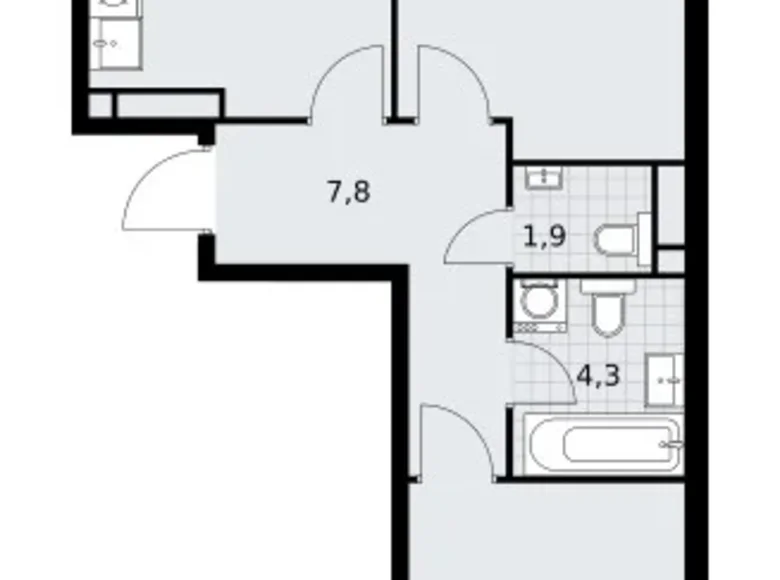 Квартира 2 комнаты 56 м² Postnikovo, Россия