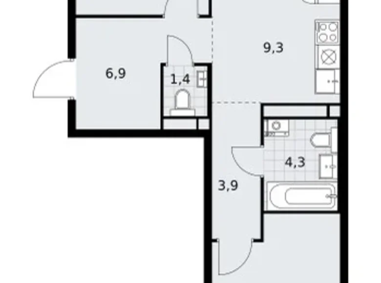 Appartement 3 chambres 60 m² Postnikovo, Fédération de Russie