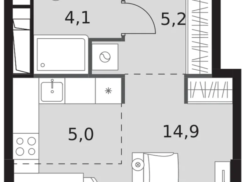 Estudio 1 habitación 29 m² North-Western Administrative Okrug, Rusia