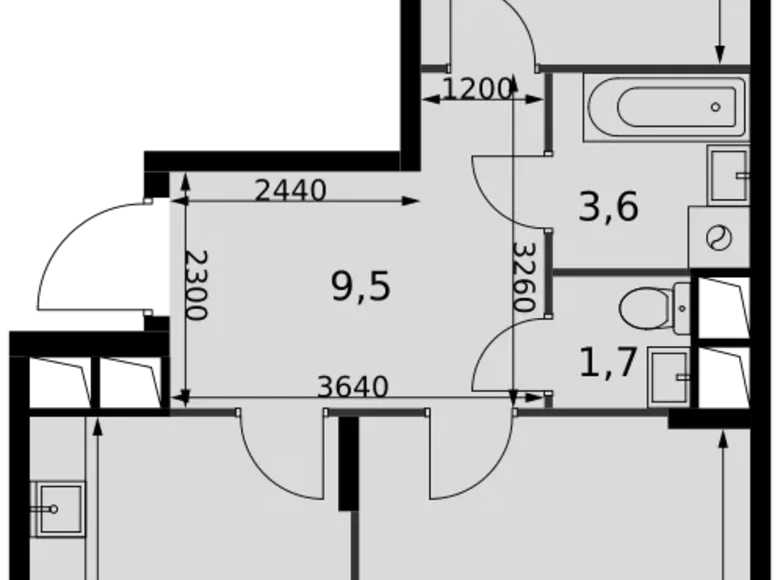 Wohnung 2 zimmer 64 m² Razvilka, Russland