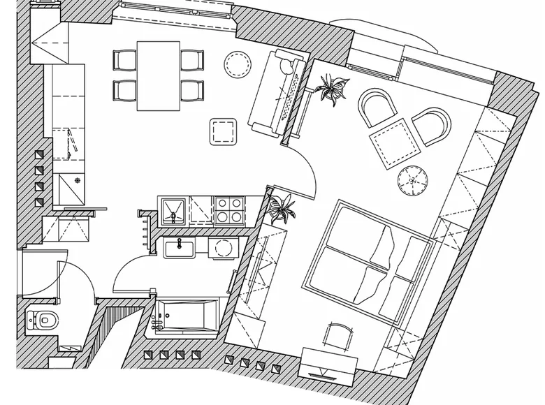 Квартира 2 комнаты 52 м² Прага, Чехия