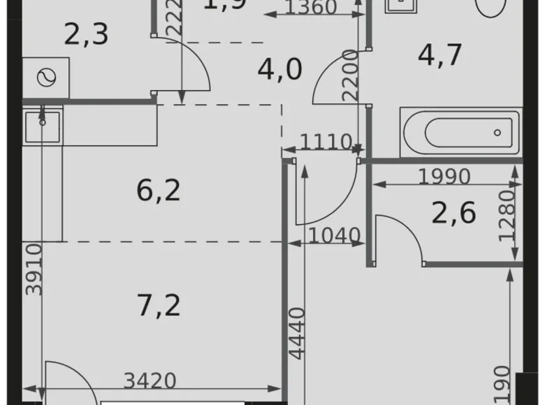 Appartement 1 chambre 43 m² Moscou, Fédération de Russie