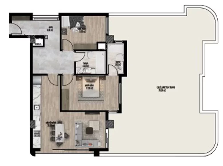3 room apartment 210 m² Mersin, Turkey