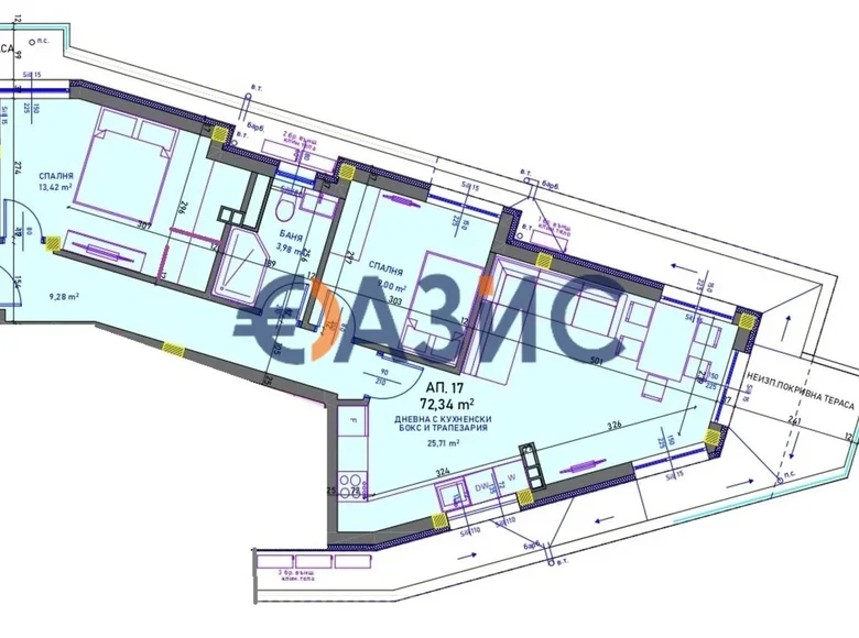 Квартира 3 комнаты 129 м² Бургас, Болгария