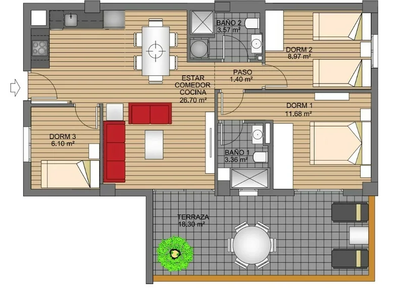 Mieszkanie 4 pokoi 71 m² Orihuela, Hiszpania