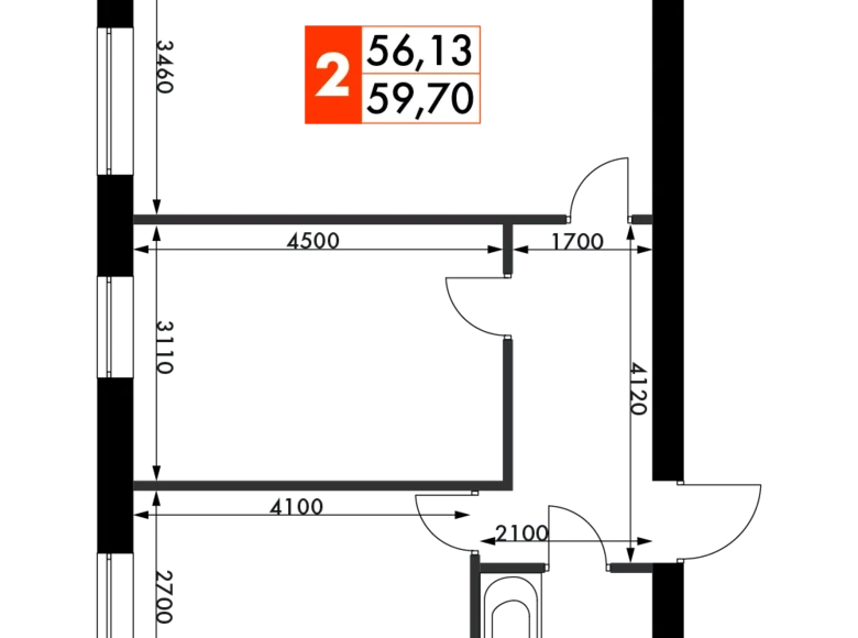 Mieszkanie 2 pokoi 60 m² Naro-Fominskiy gorodskoy okrug, Rosja