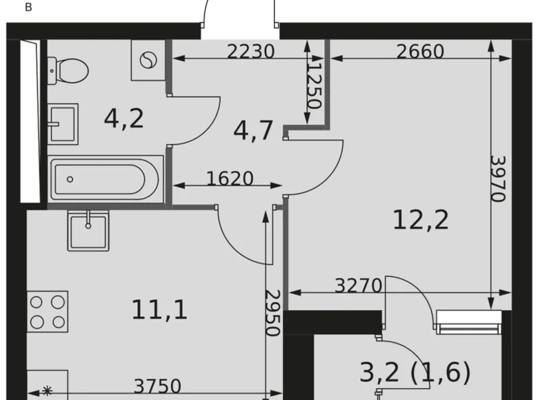 1 room apartment 34 m² Moscow, Russia