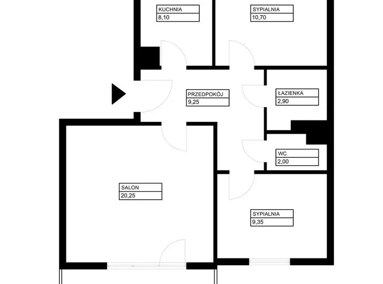 Квартира 3 комнаты 61 м² Варшава, Польша