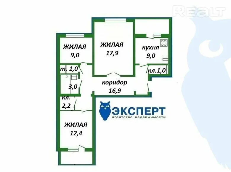 Apartamento 3 habitaciones 81 m² Minsk, Bielorrusia