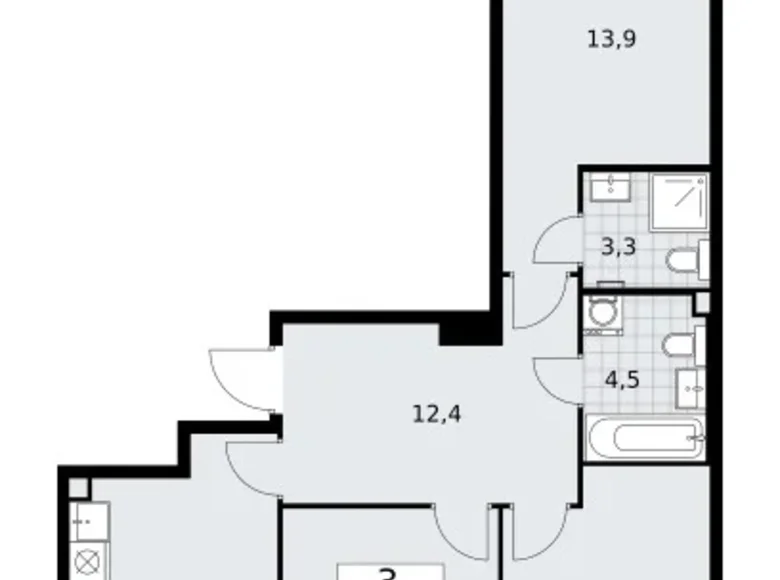Wohnung 3 zimmer 72 m² Troizk, Russland