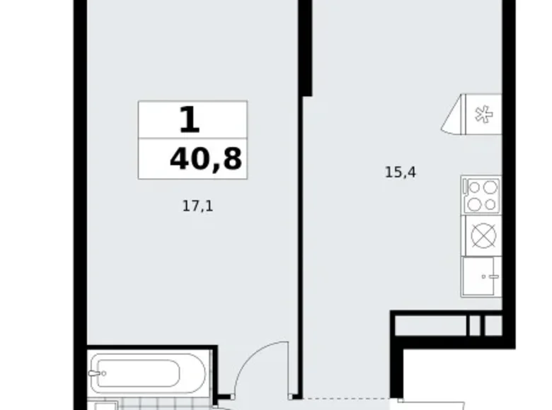 Appartement 1 chambre 41 m² poselenie Sosenskoe, Fédération de Russie