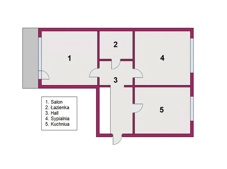 2 room apartment 43 m² Lodz, Poland