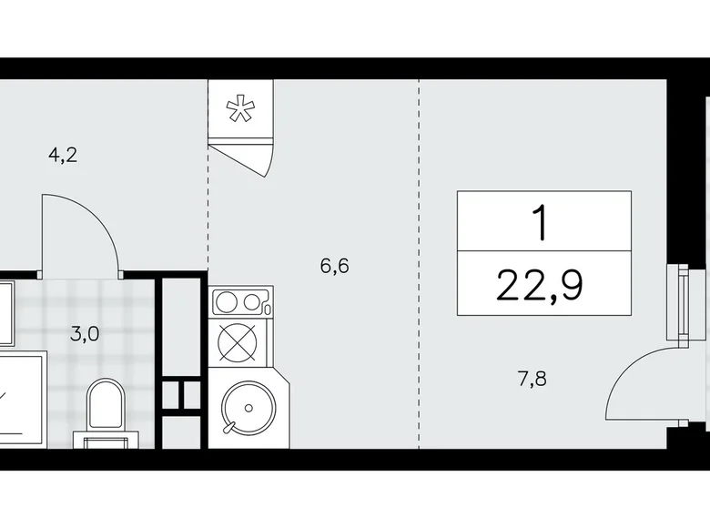 Appartement 1 chambre 23 m² Moscou, Fédération de Russie