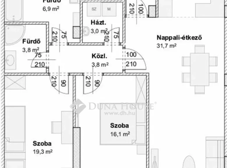 Apartamento 110 m² Szegedi jaras, Hungría