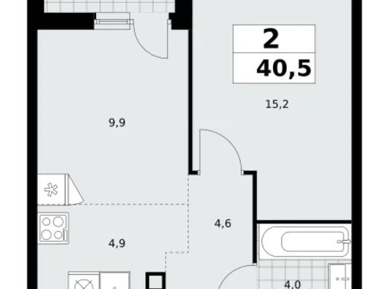 Appartement 2 chambres 41 m² Moscou, Fédération de Russie