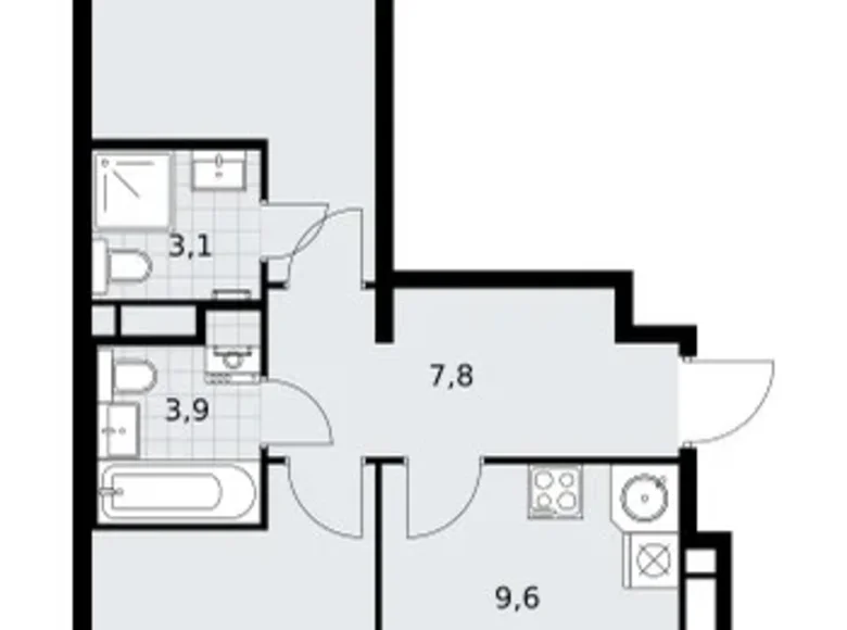 Mieszkanie 3 pokoi 61 m² Postnikovo, Rosja