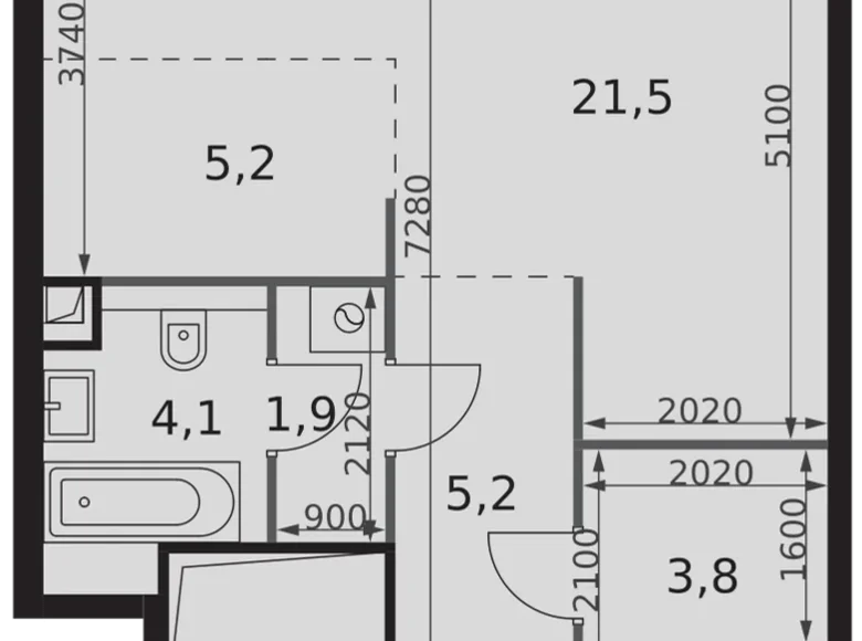 Kawalerka 1 pokój 42 m² North-Western Administrative Okrug, Rosja