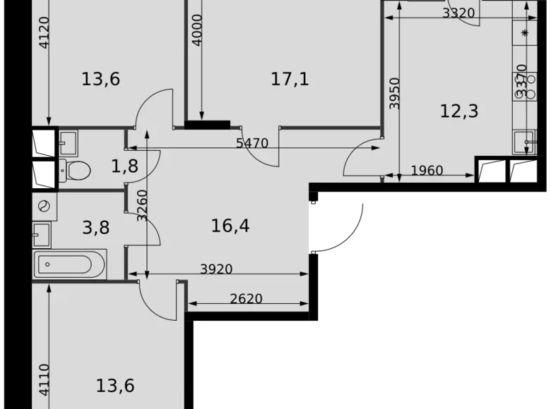 Apartamento 3 habitaciones 80 m² Razvilka, Rusia