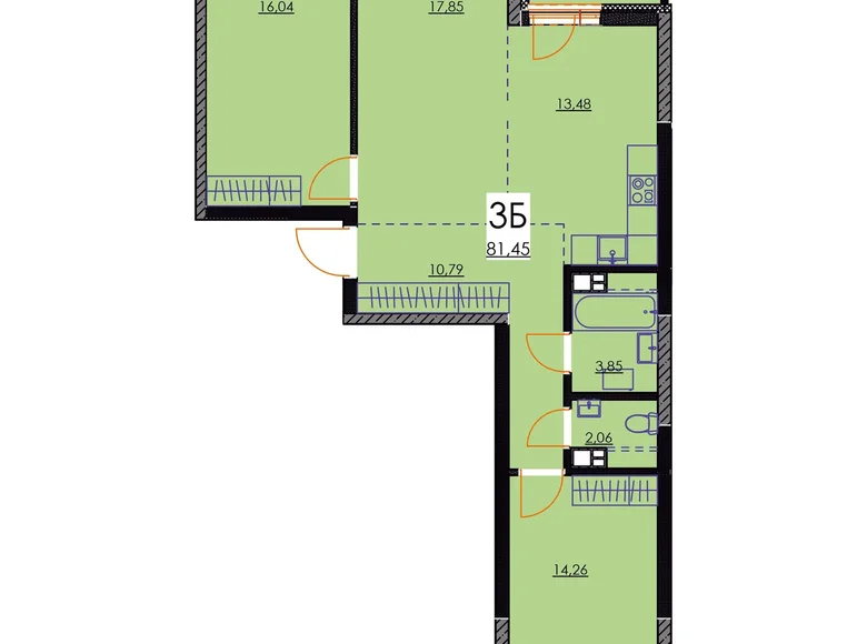 Mieszkanie 3 pokoi 81 m² Mińsk, Białoruś