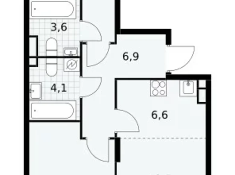 3 room apartment 64 m² poselenie Sosenskoe, Russia