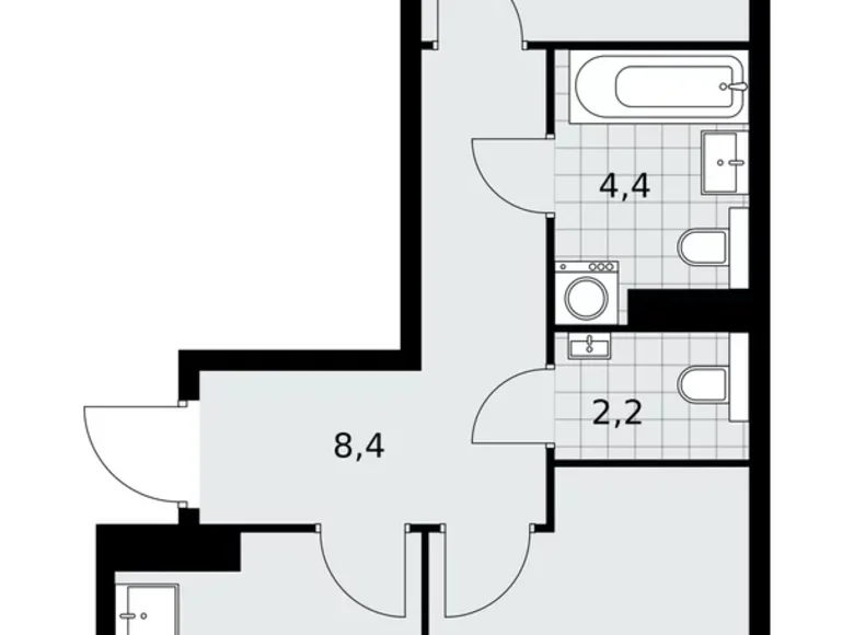 Mieszkanie 2 pokoi 52 m² poselenie Sosenskoe, Rosja