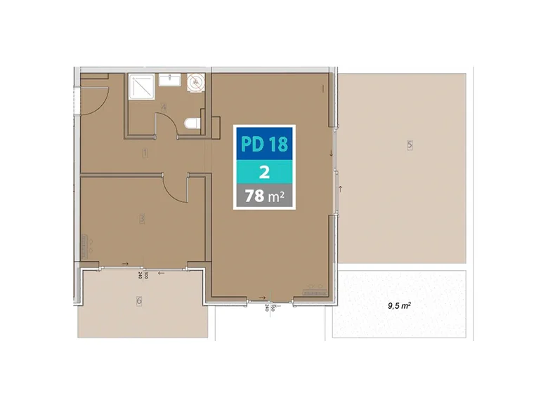 Wohnung 2 zimmer 78 m² Provodina, Montenegro