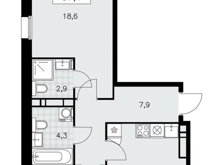 Квартира 2 комнаты 67 м² поселение Сосенское, Россия