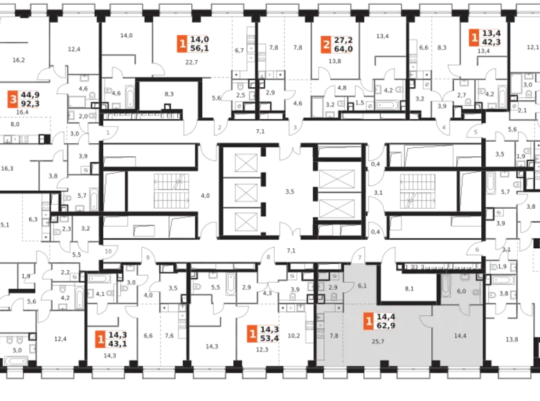 Mieszkanie 2 pokoi 63 m² North-Western Administrative Okrug, Rosja