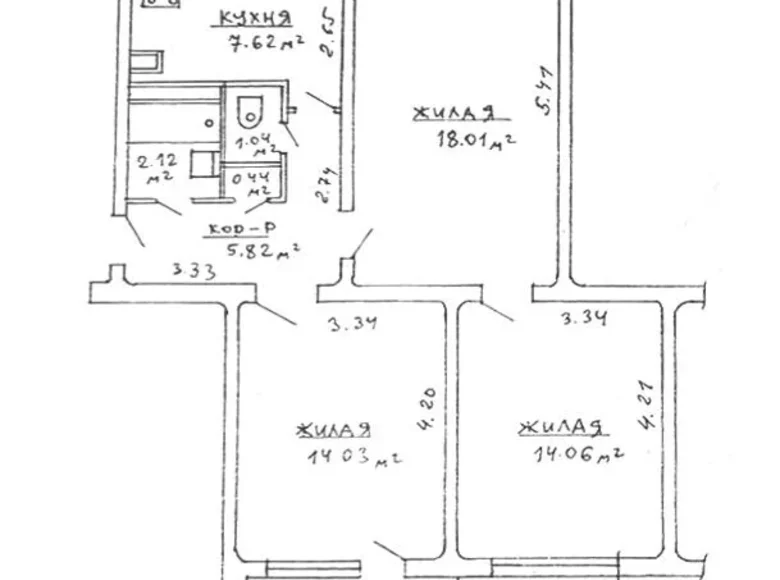 Apartamento 3 habitaciones 63 m² Minsk, Belarús