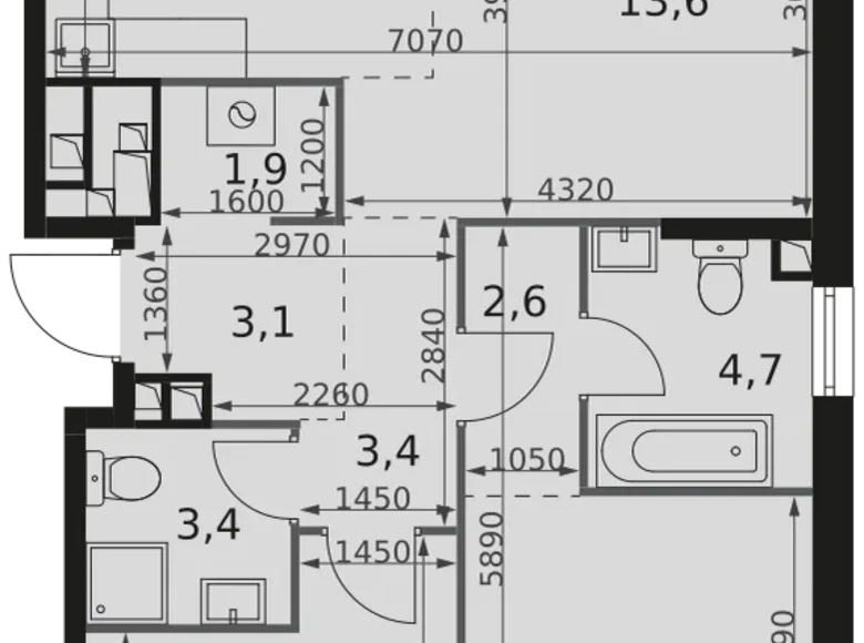 Wohnung 3 zimmer 68 m² Moskau, Russland