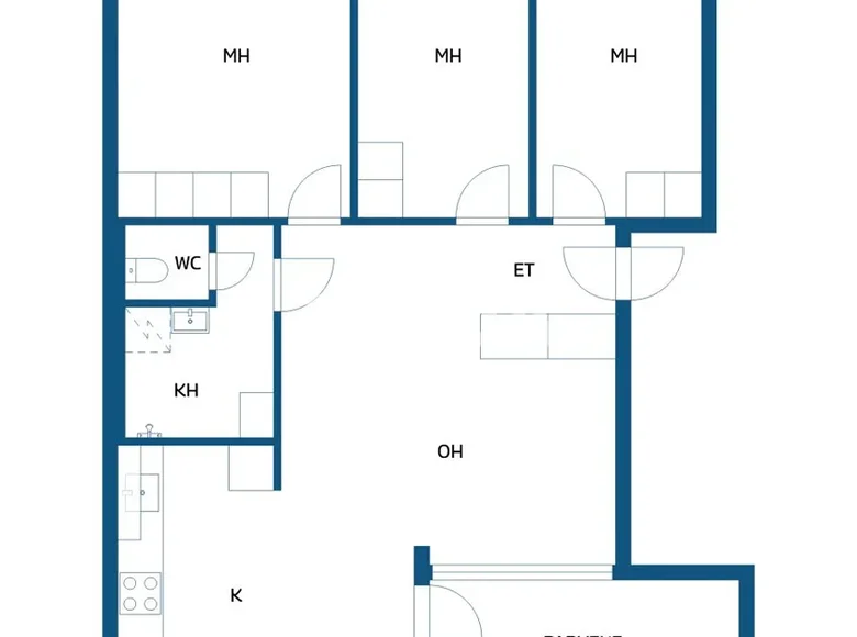 Wohnung 4 zimmer 68 m² Verwaltungsgemeinschaft Helsinki, Finnland