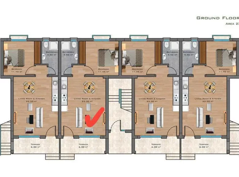 Квартира 2 комнаты 50 м² Район Искеле, Северный Кипр