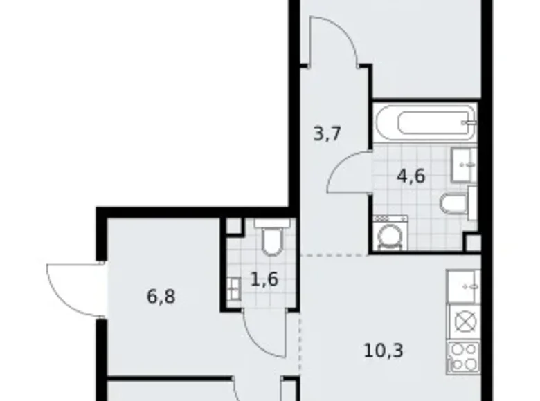 Mieszkanie 3 pokoi 60 m² Postnikovo, Rosja